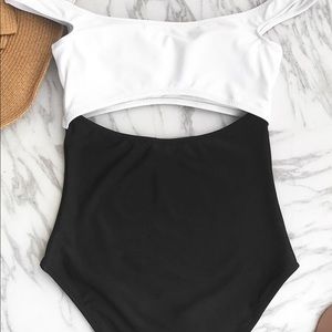 Black and White One Piece Swimsuit